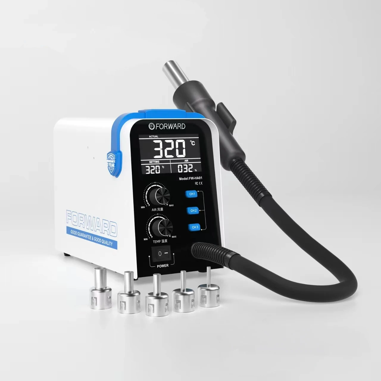 FORWARD FW-HA01 Precisie Temperatuurregeling Hetelucht Desoldeerstation 13000 RPM 800 W voor Mobiele Telefoon Reparatie Desoldeergereedschap