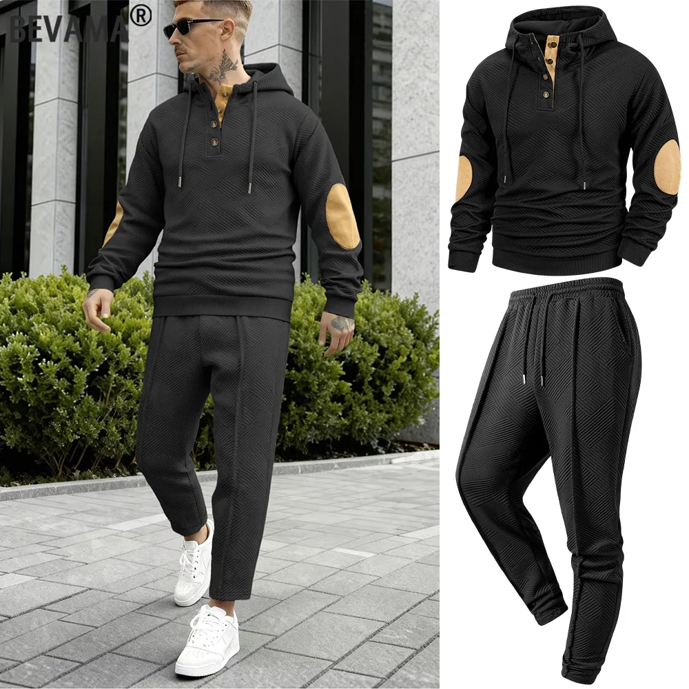 

Мужской модный спортивный костюм: толстовка с капюшоном + брюки, комплект для весны и осени, повседневный, для фитнеса, бега, спорта, унисекс, из двух предметов