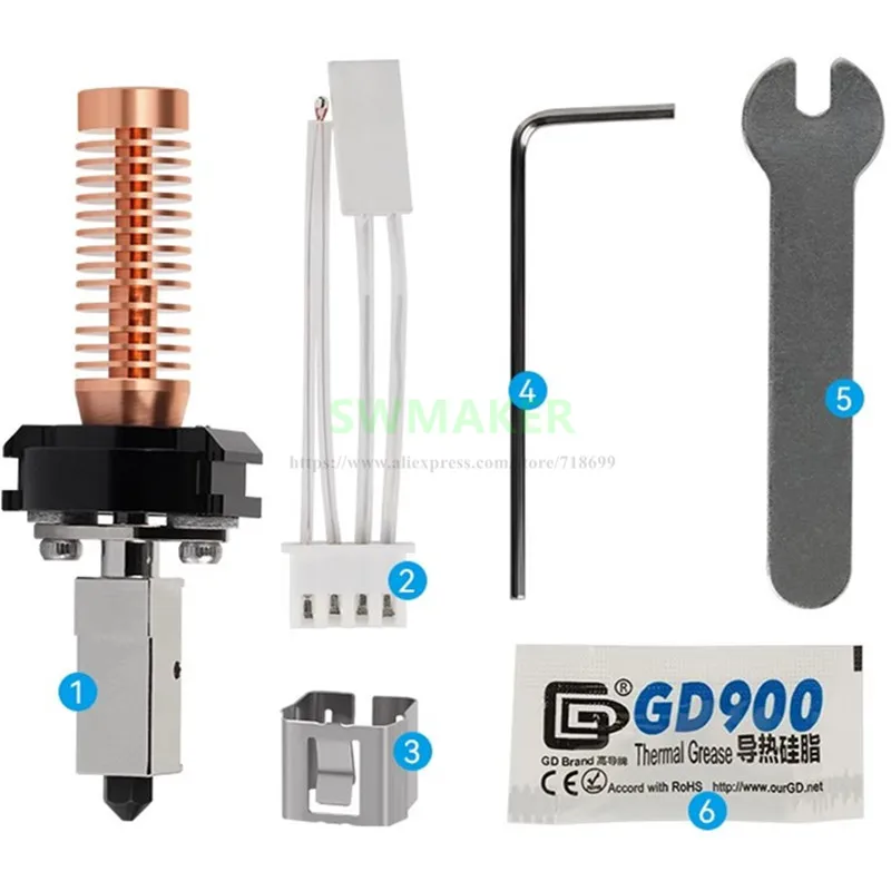 1Pc Updated AD5M 0.4mm Replaceable Nozzle Kit Cheaper set for Flashforge Adventurer 5M / Pro - 3D Printer Parts