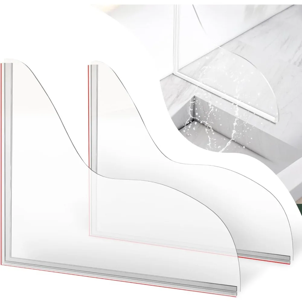 

Комплект брызговиков для душа, водонепроницаемый, простая установка, большие брызговики для ванны, самоклеящиеся угловые щитки для душа