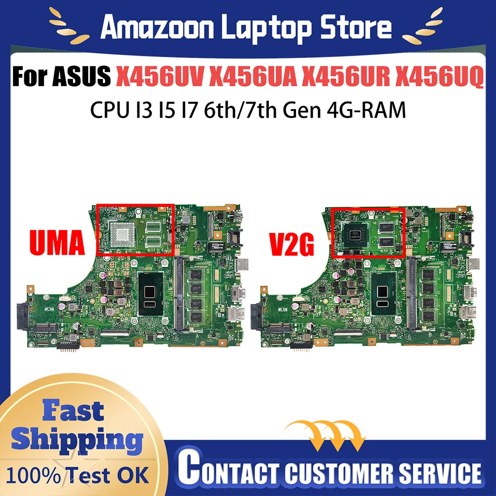 

For ASUS X456UJ X456UQ X456UQK X456UA X456UF X456URK X456UB X456UAM A456U F456U X456UB X456UQ X456FL X456LD Mainboard X456UV