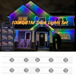 12V 24V 100Ft 31m Permanent Track Light Gemstone style track lights RGBW RGBWW Point lights