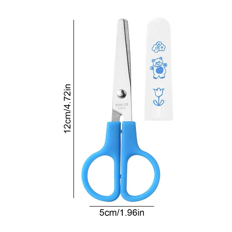 Tijeras de seguridad de dibujos animados para niños, recortes artesanales, papelería escolar de papel, tijeras pequeñas bonitas, 1 ud.
