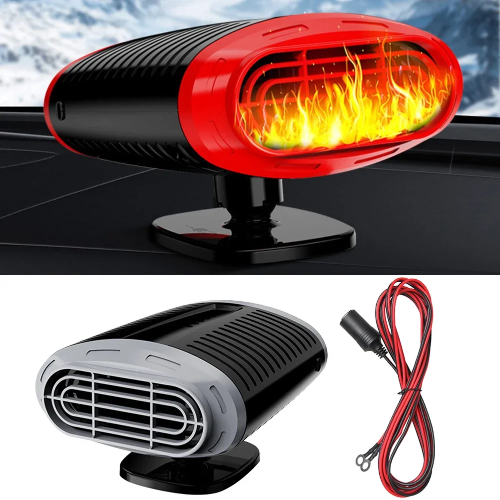 

Car Interior Heating Device 12V Heater Cooling Mode Black Gray 12V Heating Fan 150W Power Output Built-in Fuse Protection