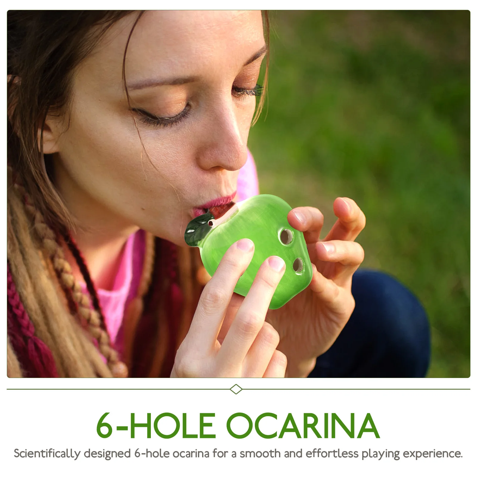 

Small Ceramic Ocarina 6 Holes Ocarina Beginner Musical Instrument Portable Lightweight Adorable Fruit Design Hanging Rope