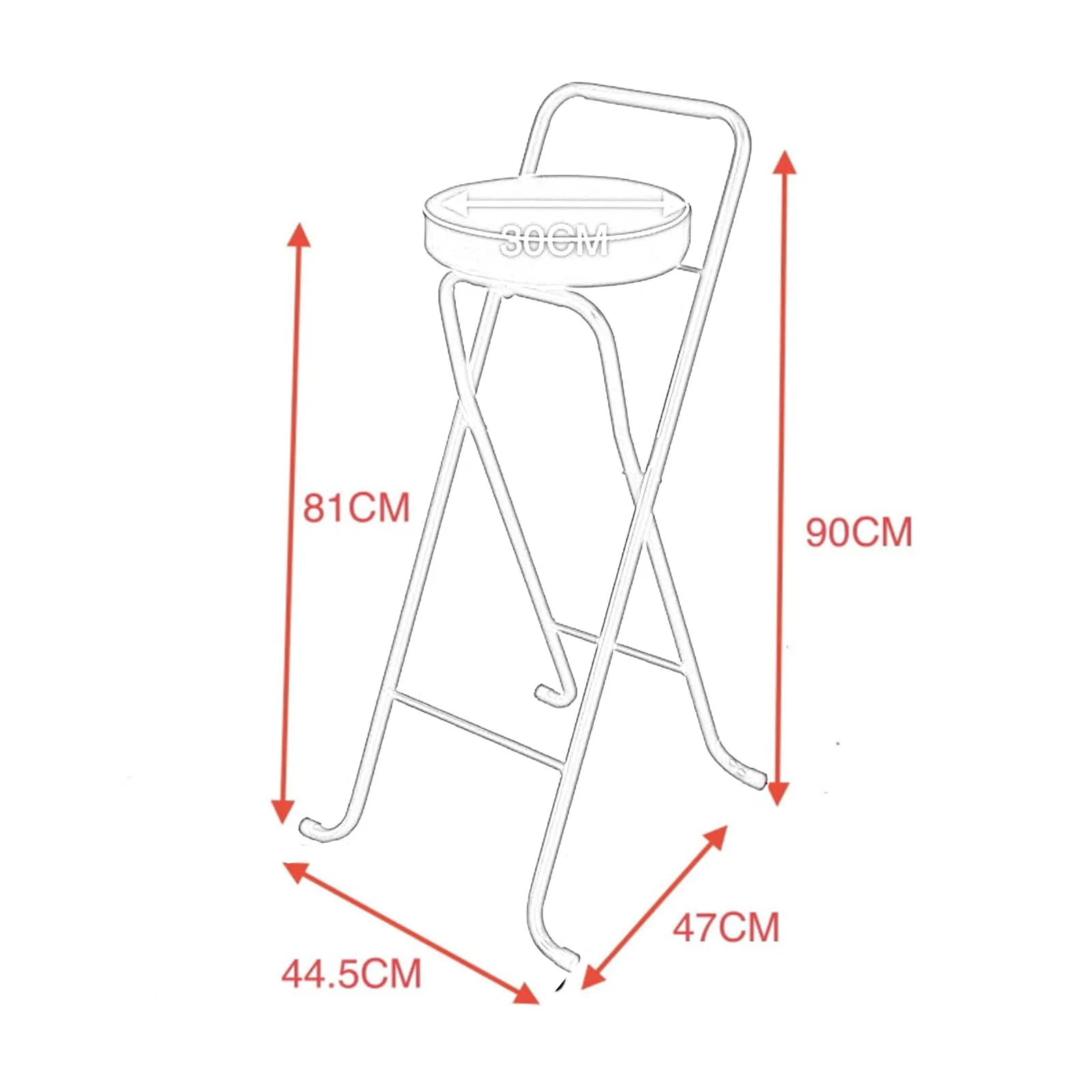Bar Stool Adults Round Folding Collapsible Counter Height Stool Breakfast Bar Stool for Kitchen Indoor Garden Cafe Restaurant