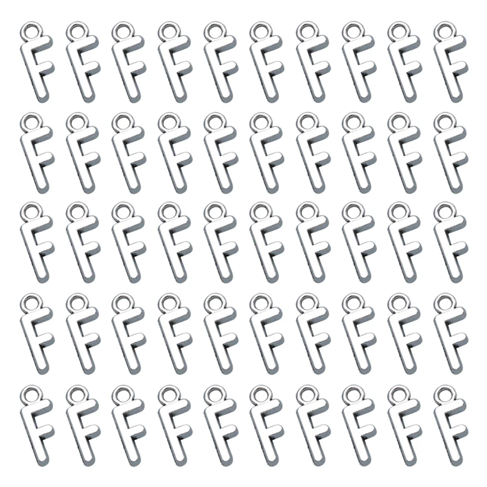 

50pcs Alloy Letter Charms Pendant DIY Jewelry Making Supplies Silver Metal Keychain Necklace Bracelet Earrings charms