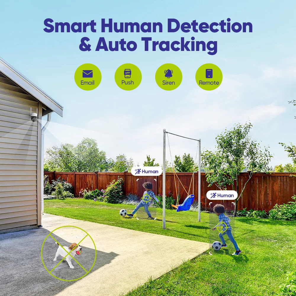 SANNCE 5MP Wireless PT Security Camera WiFi IP Cameras for AI Human Detection Work with Alexa Night Vision Smart Motion Alerts