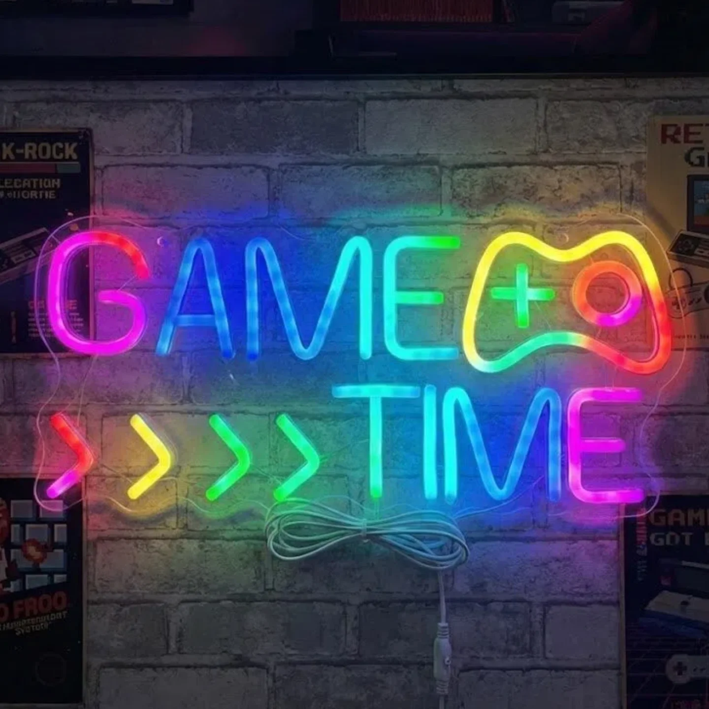 

Неоновая вывеска Game Time Dreamcolor 5V RGB с динамической подсветкой для декора игровой комнаты, спальни, настенный декор, подарок