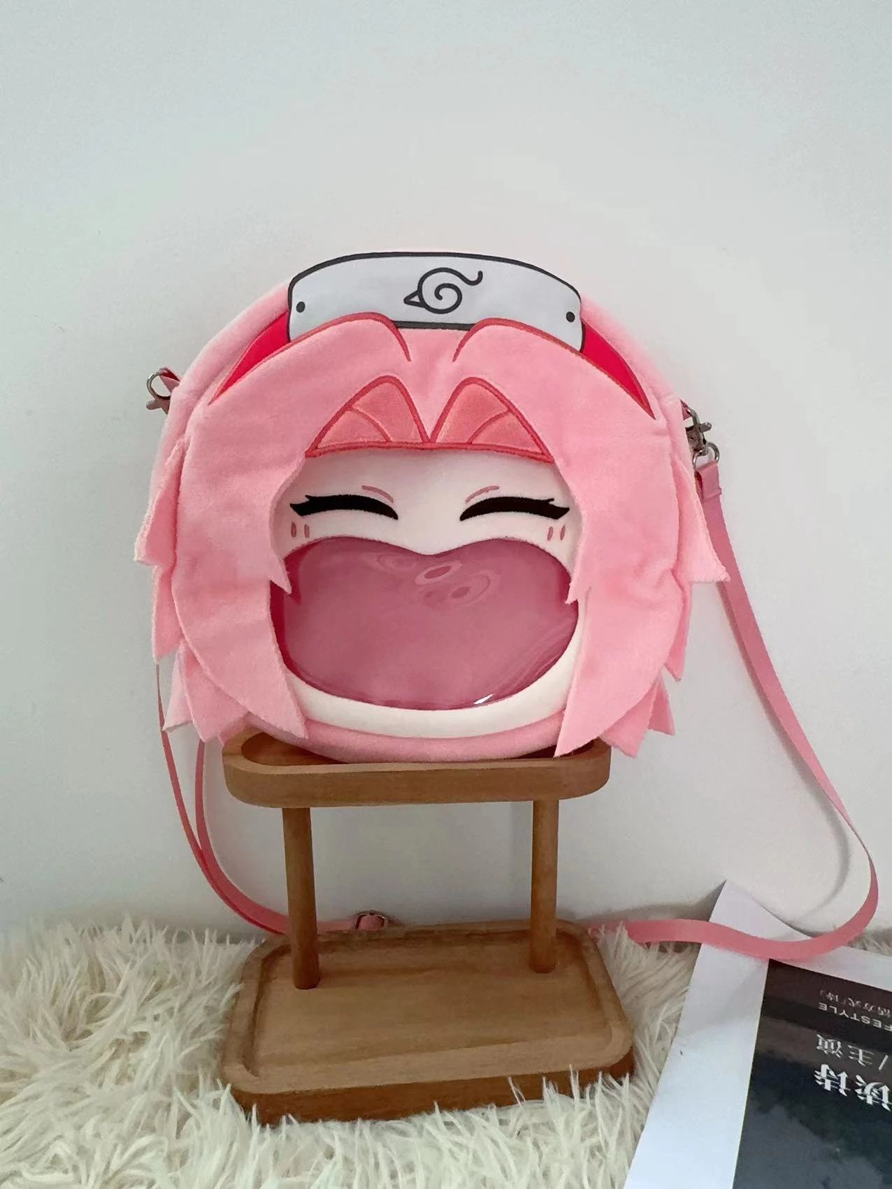 Game Anime Haruno Sakura Cosplay Big Mouth Transparent itabag Student Zipper Backpack Messenger Bags Shoulder