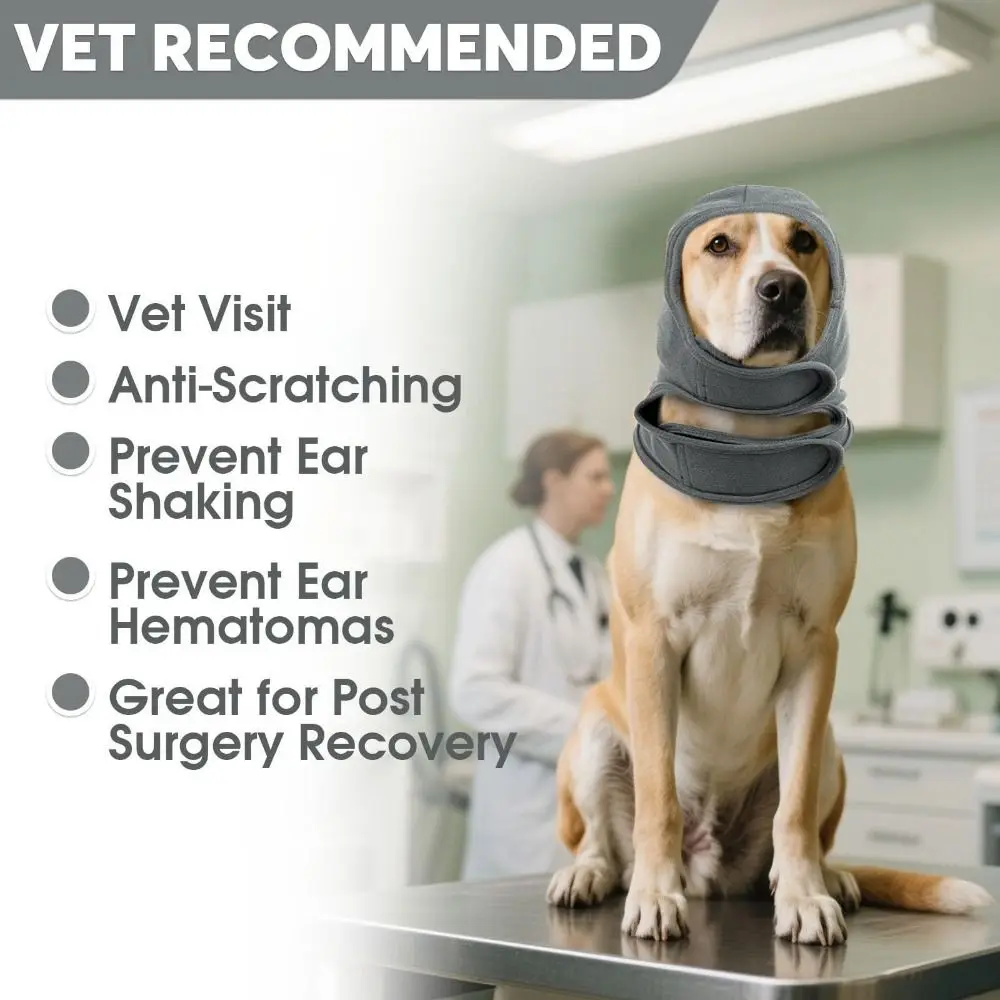 

Soothing Head Cover Warm Dog Calming Hood Adjustable Washable Dog Ear Cover Comfortable Breathable Dog Windproof Hat Outdoor