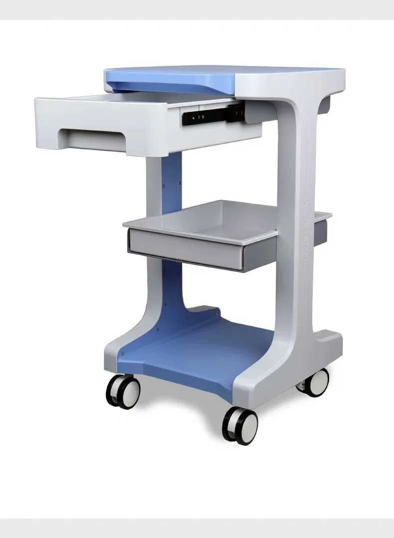 Stand Beauty Salon Equipment Trolley Cart 4 Wheels Waterproof  Stainless Steel Compatible for Beauty