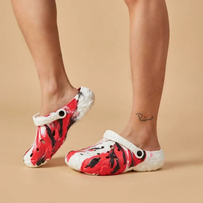 

Камуфляжная мужская обувь, пляжные противоскользящие шлепанцы, сабо, мягкие дорожные дизайнерские роскошные летние распродажи в стиле 2025 года, забавные мужские тапочки