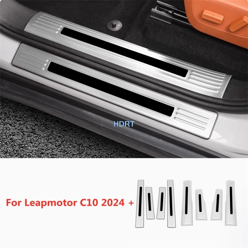 

For Leapmotor C10 2024 + Car Style Accessories Rear Bumper Trunk Guard Welcome Pedal Cover Door Sill Threshold Scuff Plate Trim