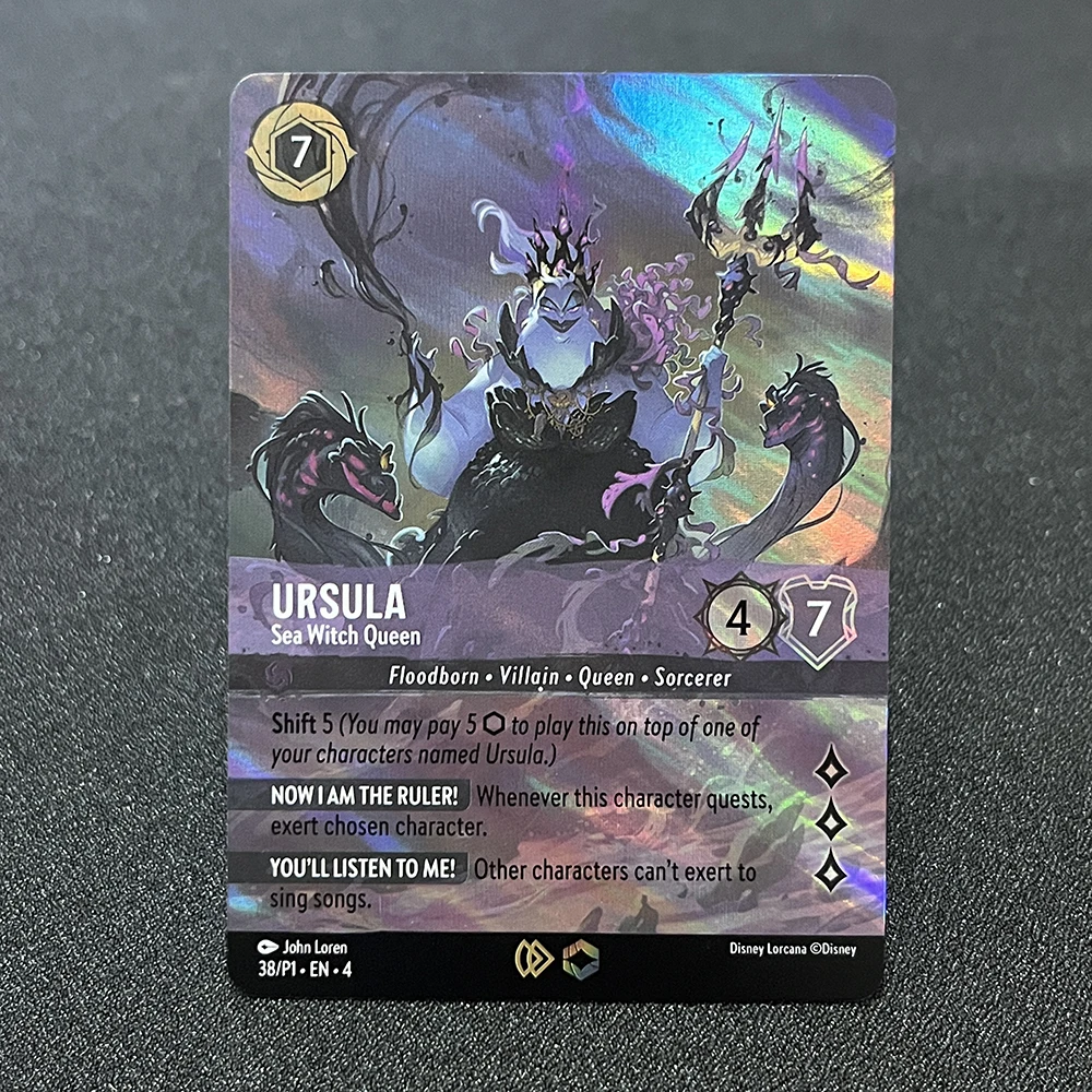 Enchanted Chapter 4 Lorcana Foil Card Ursula\'s Return English Proxy TCG Game Card Diablo Cinderella Sisu Ursula Jasmine Goofy