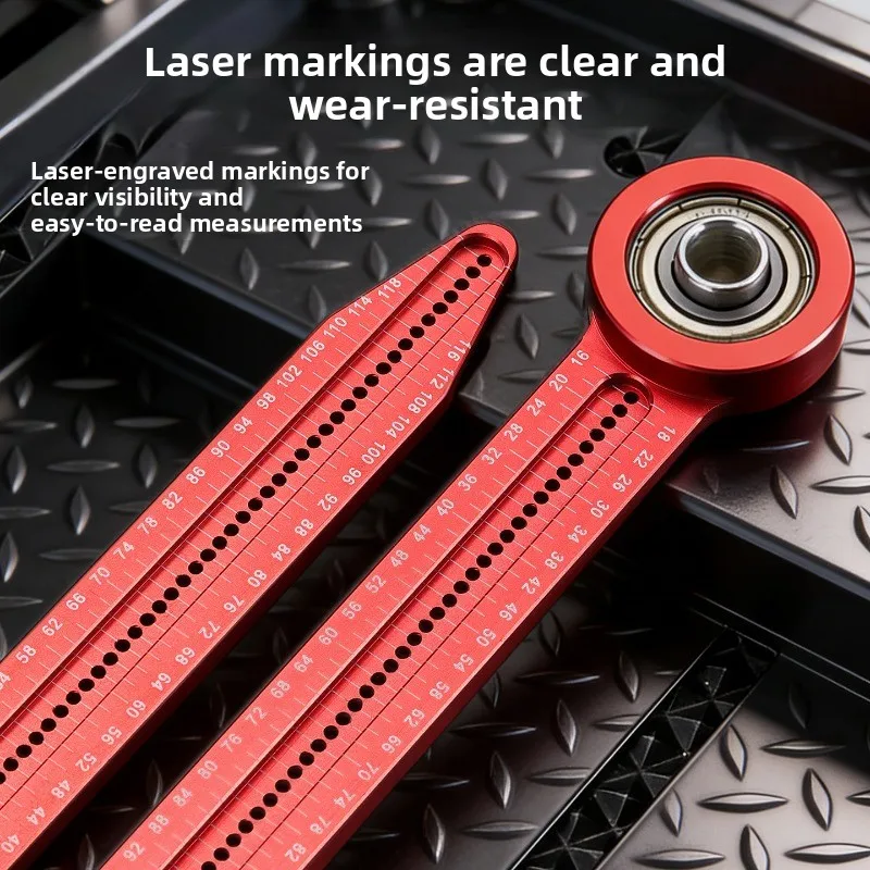 Concentric Axis Aluminum Alloy Compass, High Precision Thickened Woodworking Circle Drawing Marking Gauge Scriber Tool