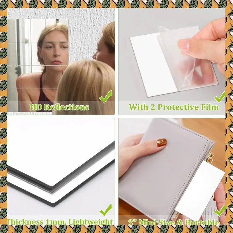 

30 PCS Acrylic Mini Mirror Tiles Self Adhesive, Square High-Definition Tiny Mirror Tiles For Crafts