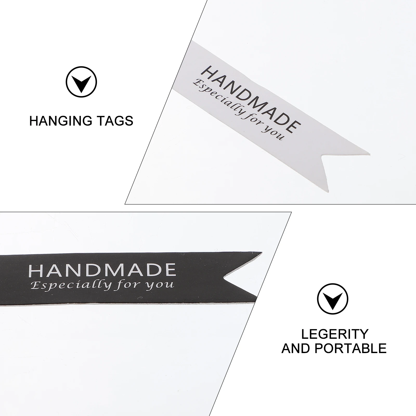 

100pcs Aromatherapy Hanging Tags Paper Gift Labels for Handmade Candles Soap Baking DIY Decorative Black White