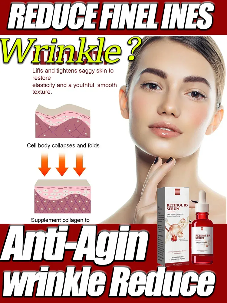 Essência antirrugas de retinol reduz linhas finas levanta a pele melhora a embotamento remove rugas faciais hidrata cuidados