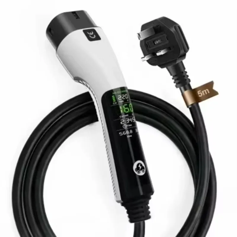 3.5kw  16A 220V TYPE2 GBT  Adjustable Current 8-10-13-16A AC Portable Charger Smart EV Home Car Charger