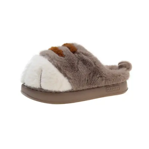 New Adorable Kitty Claw Slippers Women's Home Shoes Non Slip Furry Mules Female Fashion Warm Fluffy Slides Outdoor Cat Slippers - Image 7