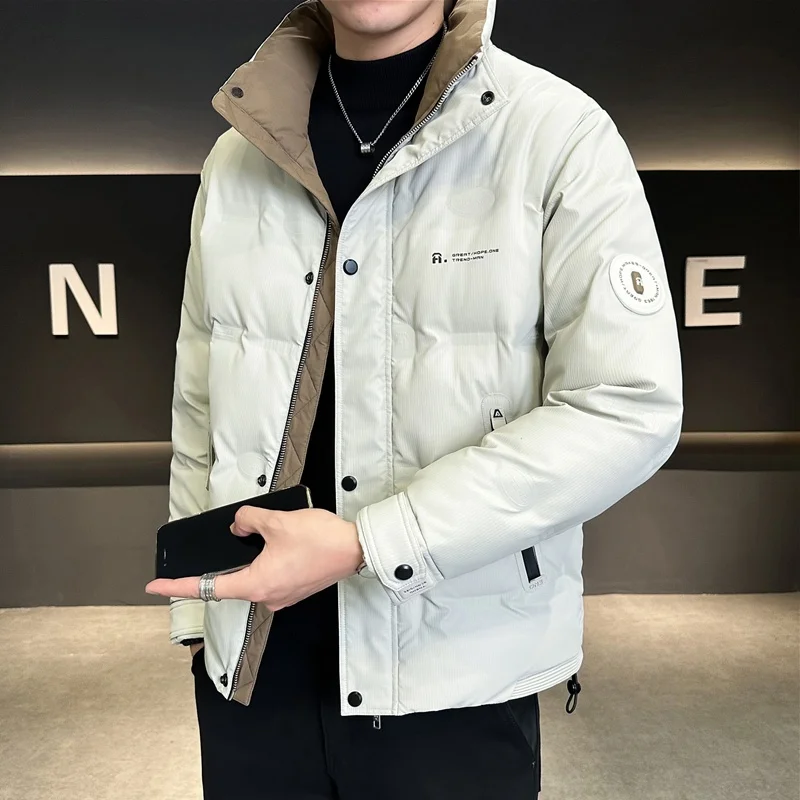 

Men's down Jaet Winter Outerwear 2024 New Sle Cold-resistant Faionable Thiened Stand Collar Warmth Urban Faion