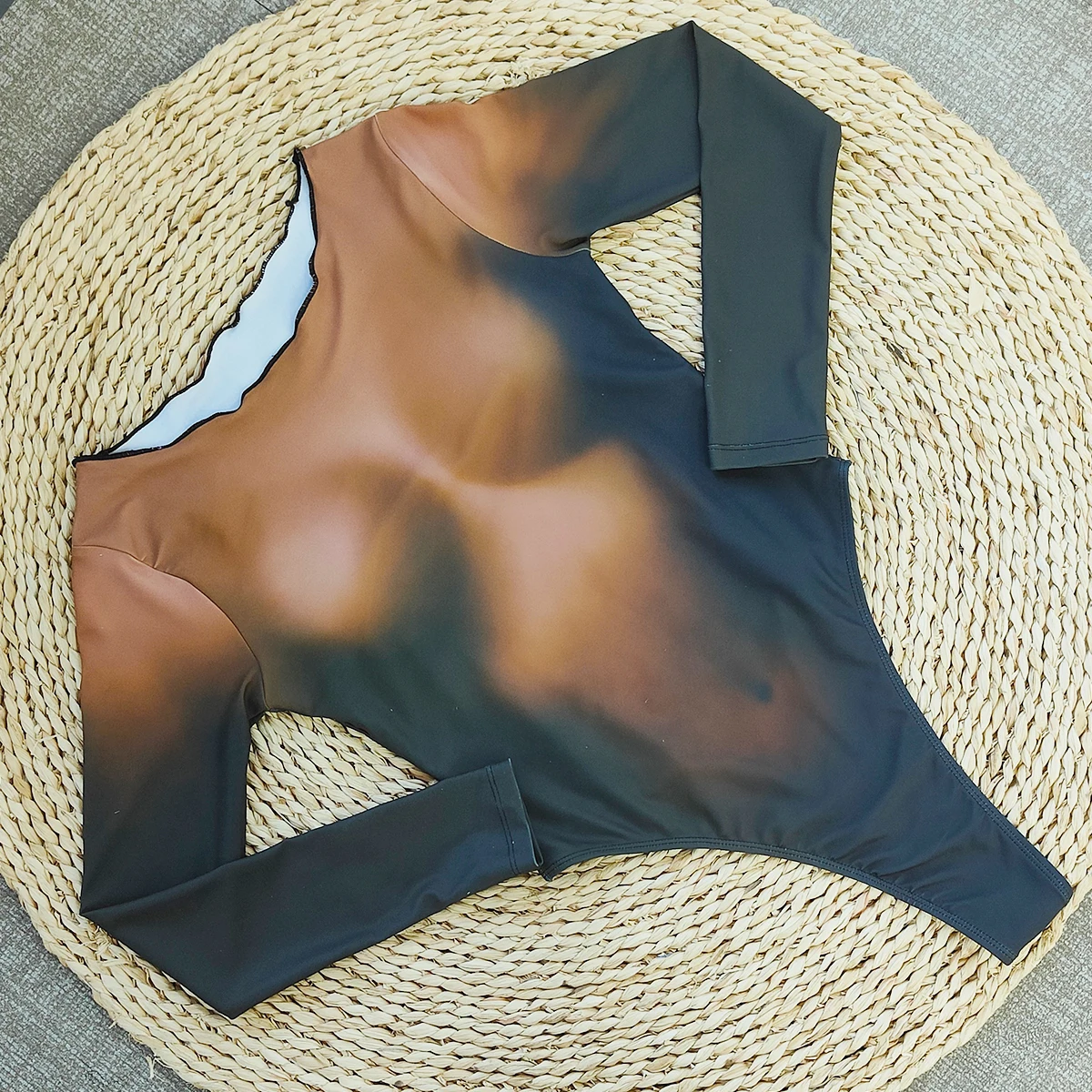 2025 New Arrival Długie rękawy Wysokie cięcie Jednoczęściowy kostium kąpielowy dla kobiet Moda Seksowne przezroczyste body Damskie stroje kąpielowe Strój plażowy