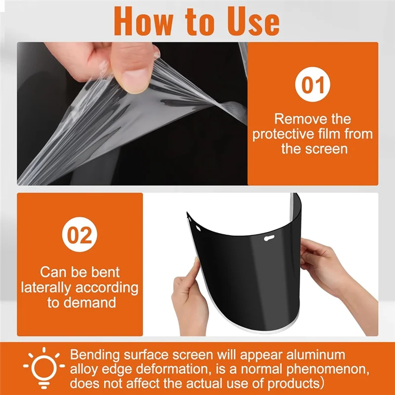 

MCGS-4 Pcs For Full-Face Coverage Face Shield Replacement Lens,15.47" X 7.87" Protective Safety Visor Set