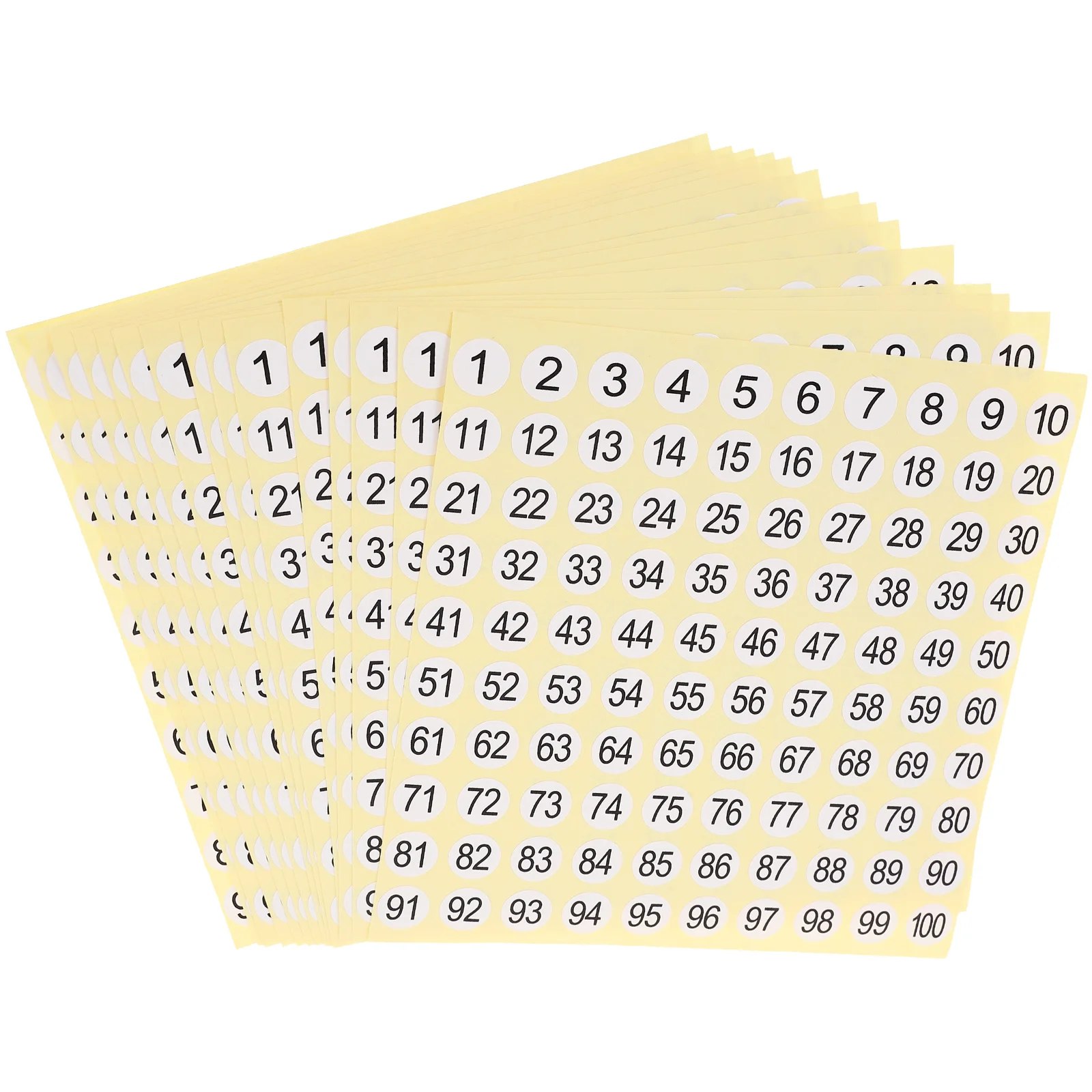 15 Sheets Pants Digital Stickers Round Cute Copper Plate Custom Number for Home