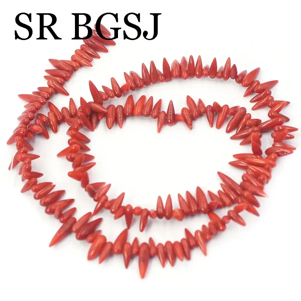 6x2mm Sardi Red Pepper Natural Sea Bamboo Coral Charm Jewelry Loose DIY  Bracelet Necklace Beads 15