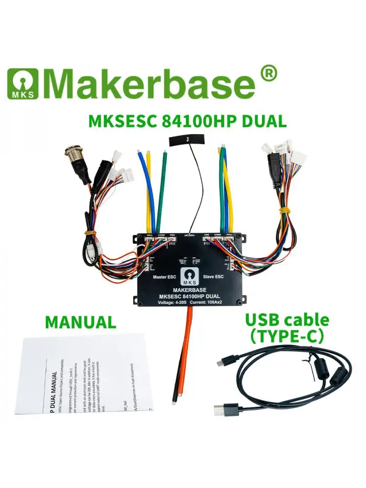 Kontroler Makerbase Dual Drive VESC 84V 100A Benjamin ESC do roweru górskiego, deskorolki elektrycznej i Esk8 — 2