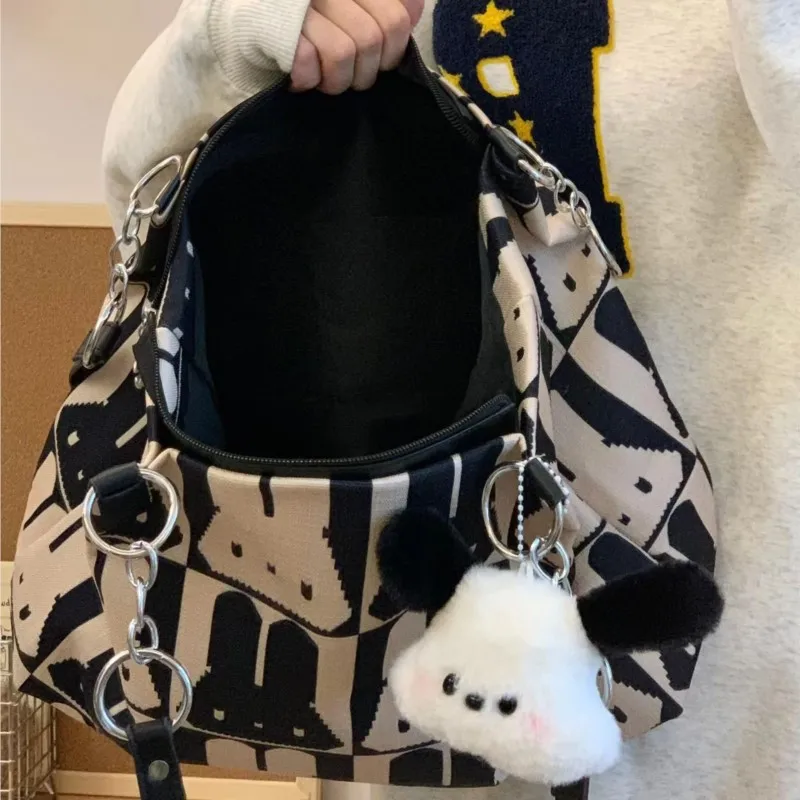 

JIAERDI Sweet Cute Rabbit Tote Bag Women Color Block Large Capacity Underarm Bag Ladies Commute Versatile Daily Shoulder Bag New