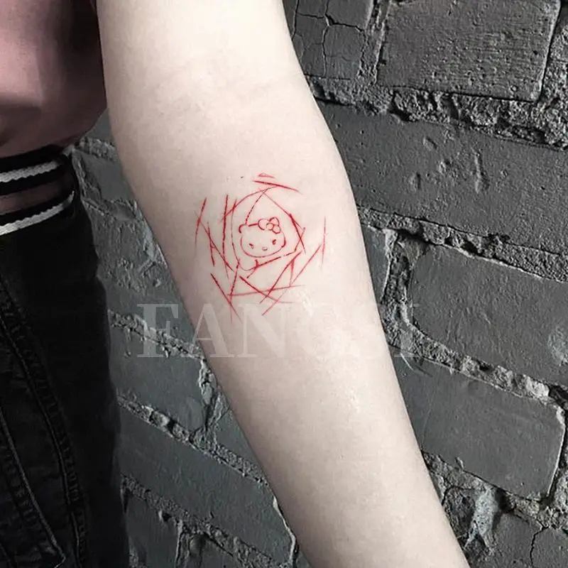 Rose Katie kleurrijke tattoo sticker schattig lief meisje arm sleutelbeen waterdicht schilderij mes carving Katie pure lust heet meisje