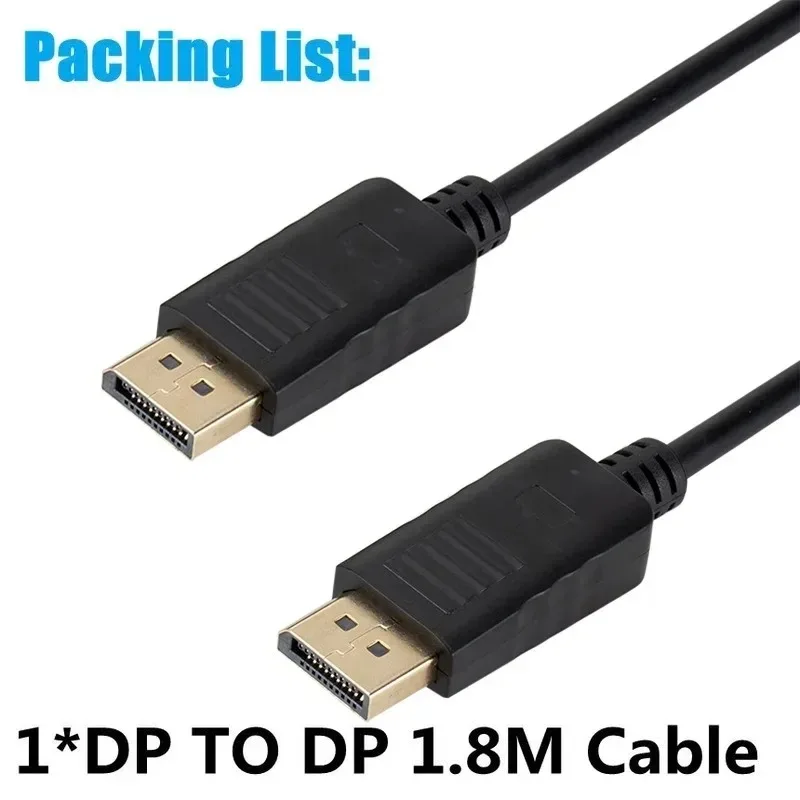 GRWIBEOU 1080P DP To DP Display Port Cable for Video PC Laptop TV 1.8M Adapter Cable DP TO DisplayPort Cable for Notebook