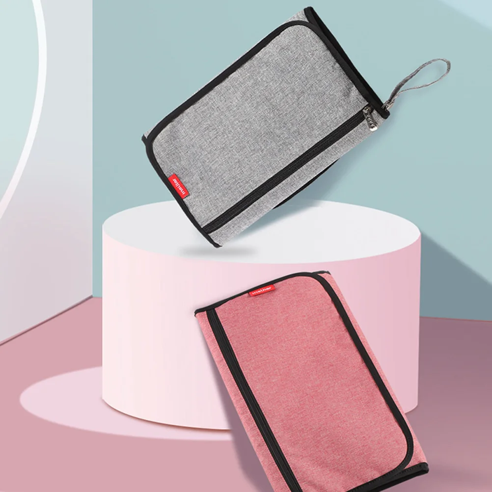 1 قطعة حصيرة حفاضات الطفل حفاضات قابلة للطي حفاضات تغيير الوسادة المحمولة مقاوم للماء رمادي مدمج خفيفة الوزن مناسبة للسفر #1