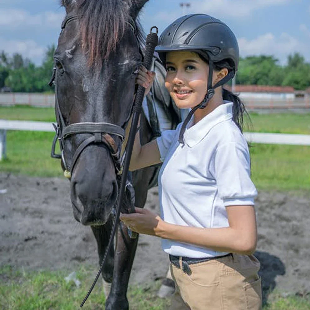 100 سنتيمتر المطاط الطبيعي الصلبة الحصان سوط الفروسية التدريب تأثيري ركوب الخيل سوط #5