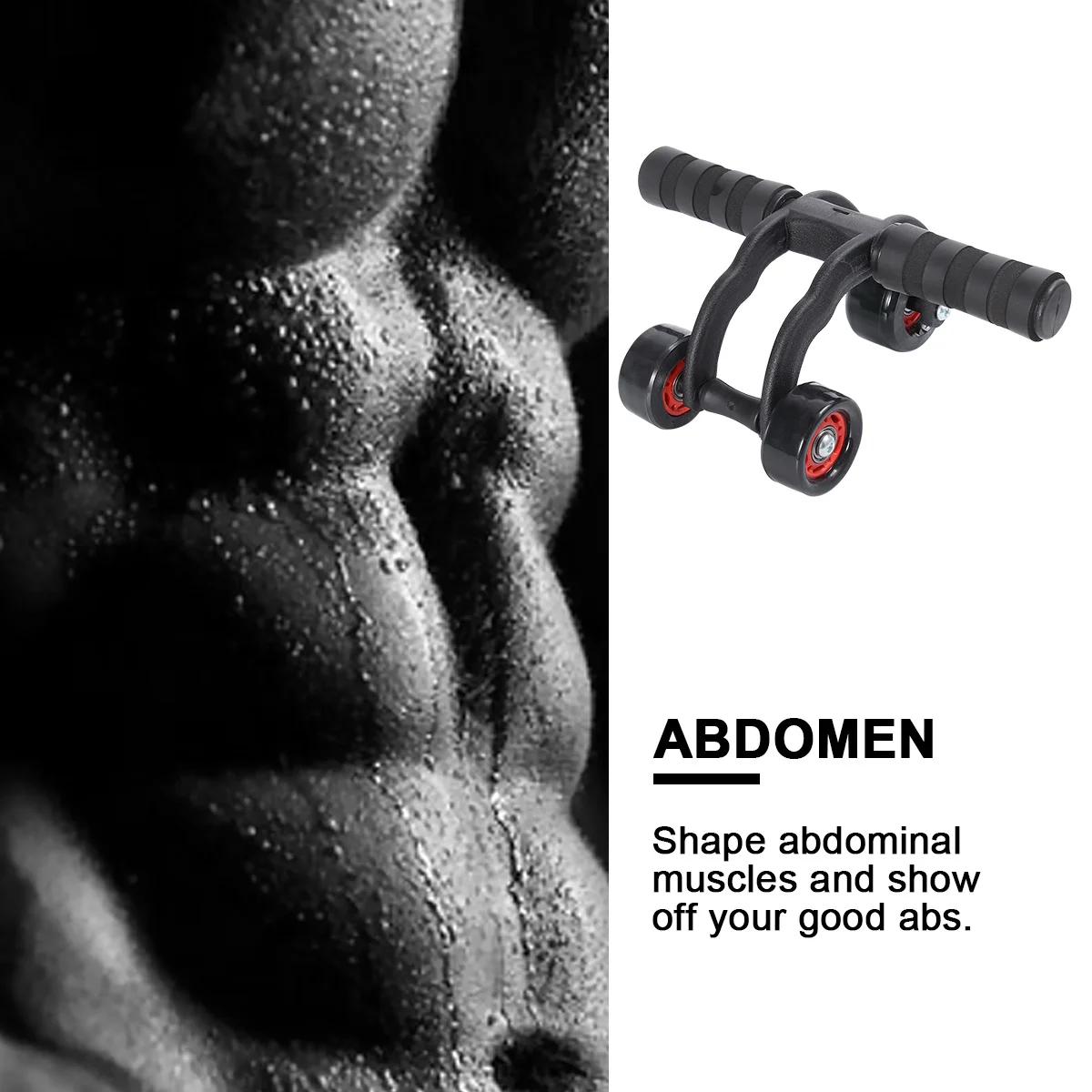 

1Pcs Abdominal Muscle Wheel Three-Wheel Roller Core Workout Fitness Equipment Push-Up Household Exercise Ab Roller for Weight
