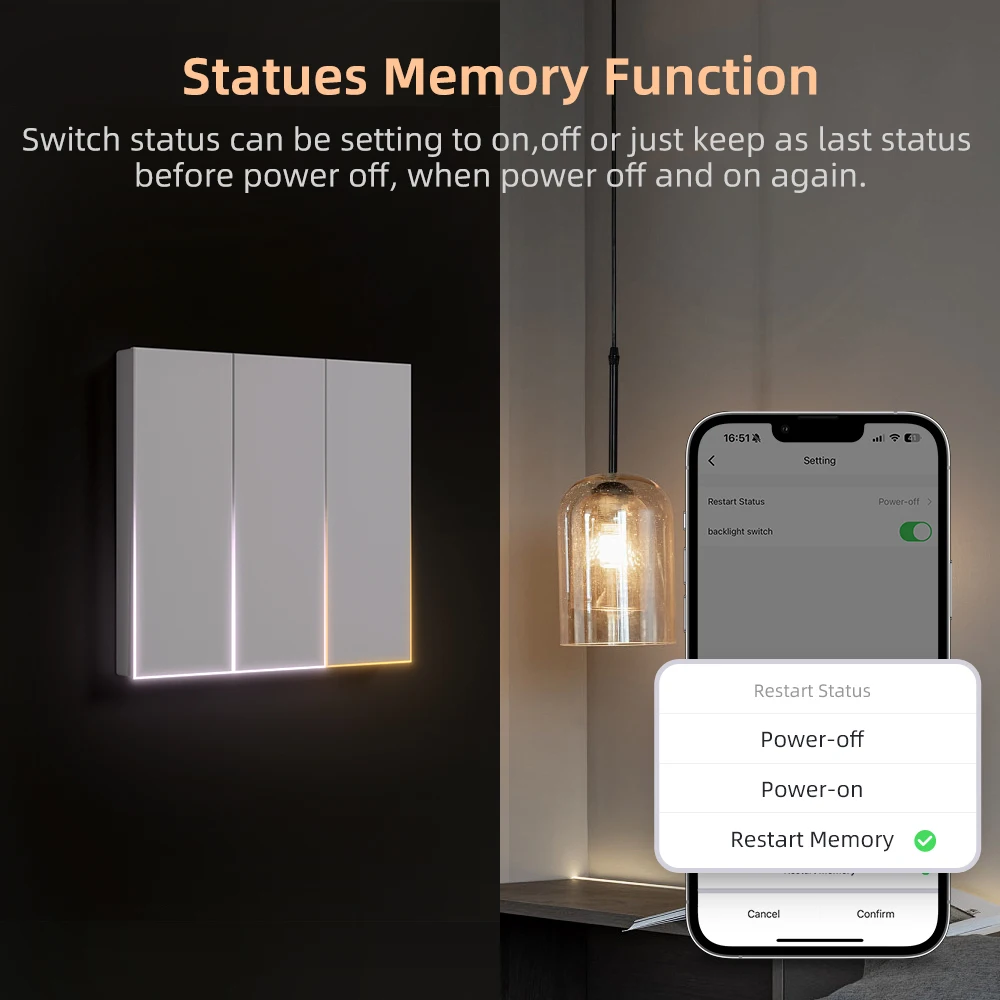 AVATTO Tuya WiFi Smart Light Switch 1/2/3/4 Gang Neutral Wire richiesto Wall Push Switch Smart Life funziona con Alexa Google Home