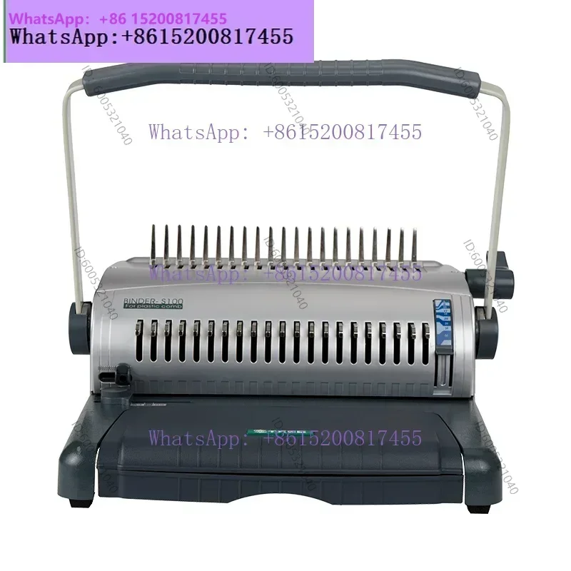 S100 manual comb rubber ring clip binding machine office 21 hole punching machine
