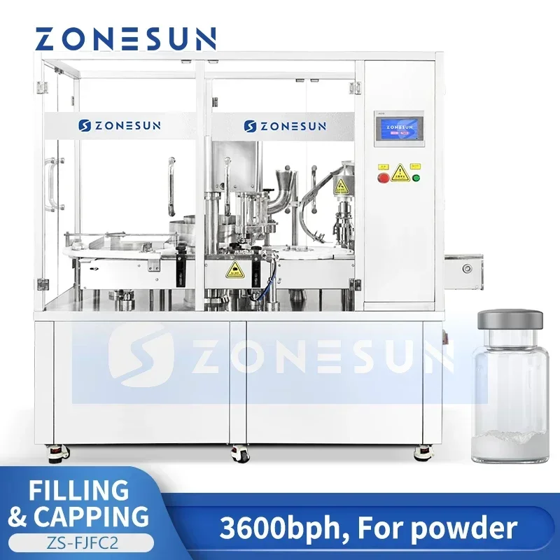 ZONESUN ZS-FJFC2 Macchina automatica per il riempimento e il tappo dei fiale in polvere per bottiglie di laboratorio e farmaceutici