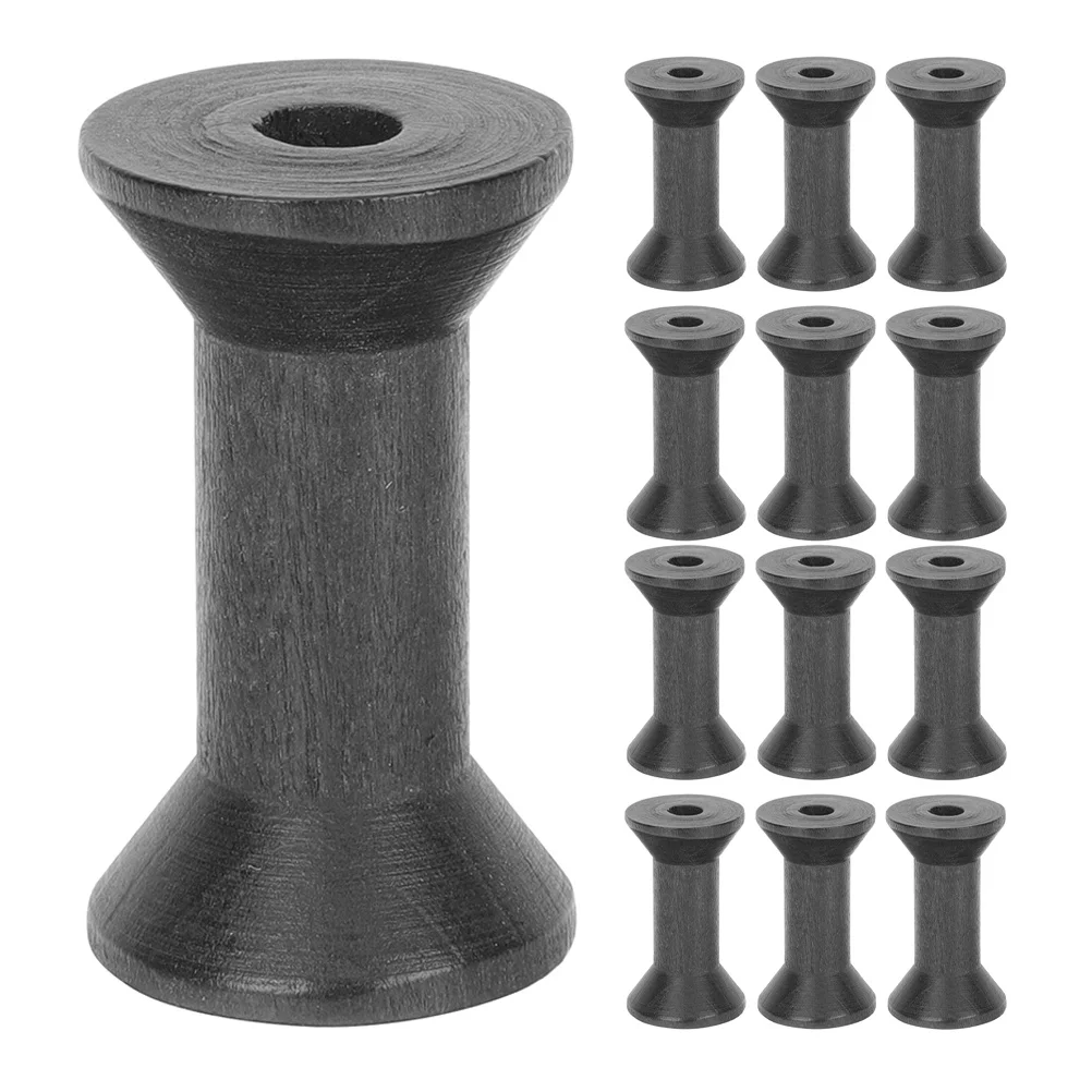 

15Pcs Empty Wooden Spools for Sewing Thread Yarn Wire Winding Craft Storage Holder Vintage Style Bobbin Organizer