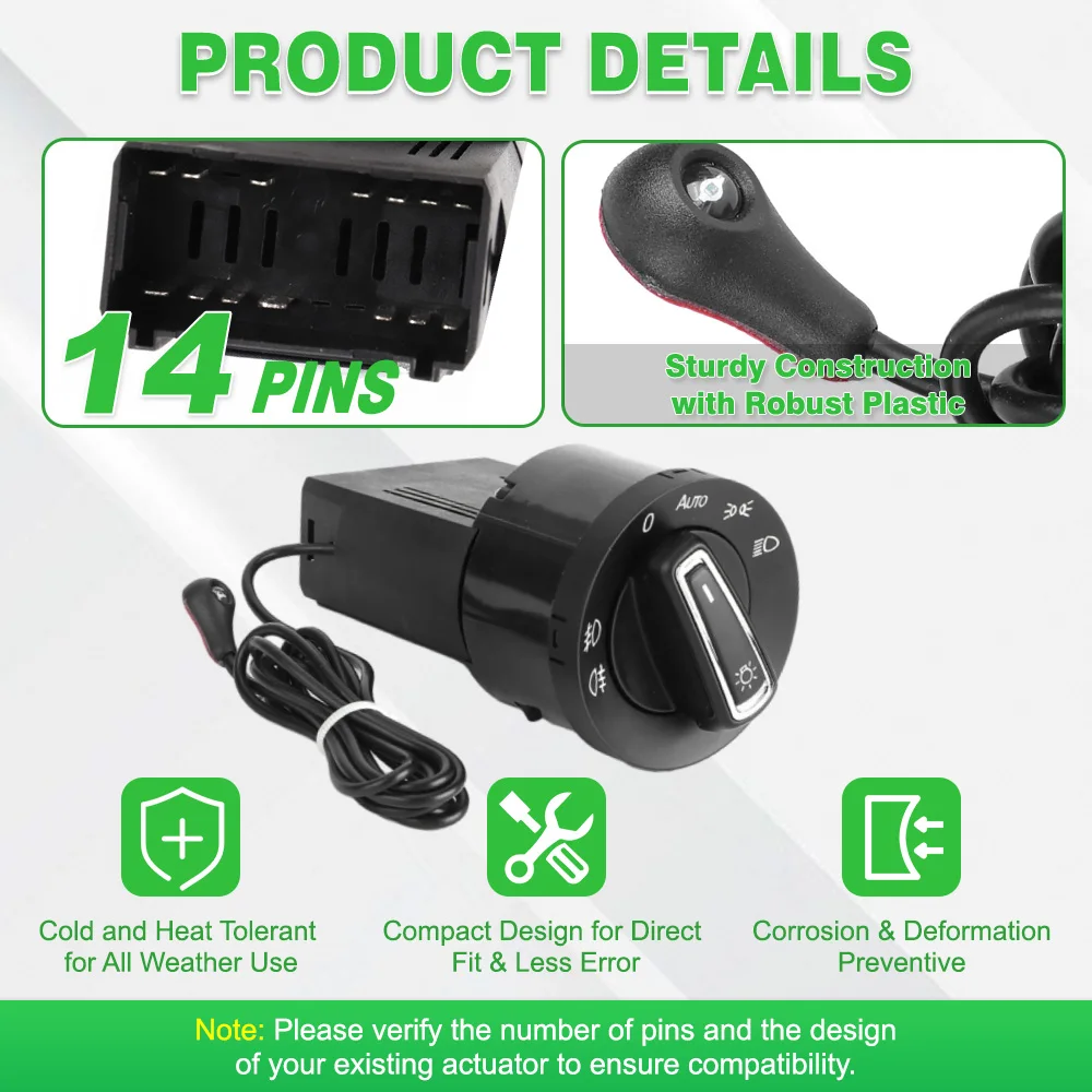 3BD941531 1C0941531 لشركة فولكس فاجن جيتا MK4 / بورا 1999-2005 مفتاح التحكم في المصباح الأمامي للسيارات #5