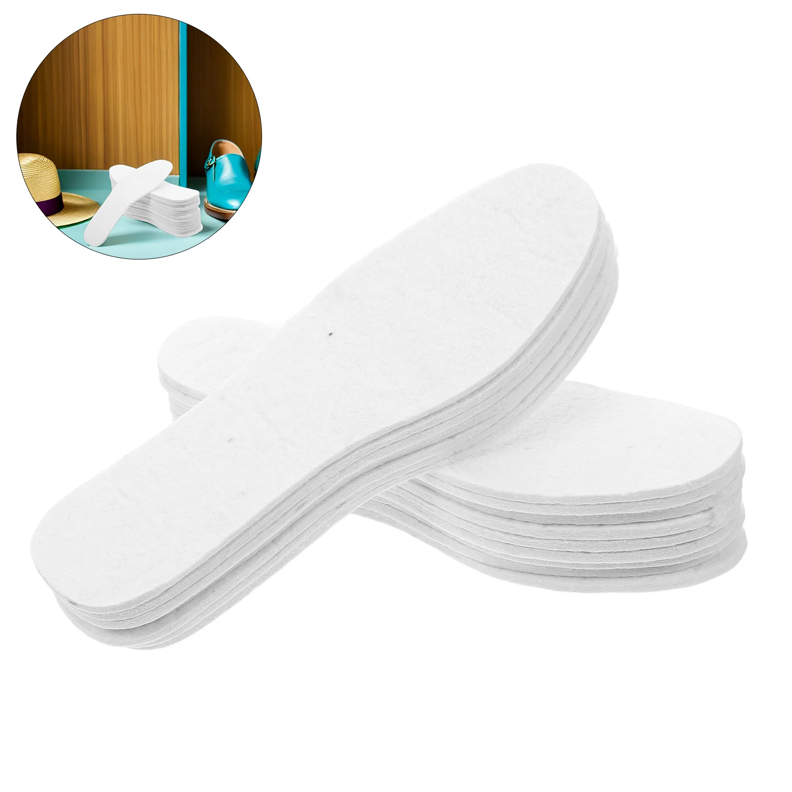 

10pcs Thick Wool Felt Insoles Size 40 Cut To Fit Shoe Inserts For Cold Weather Non Slip Boot Liners Winter Foot Sole Pads For