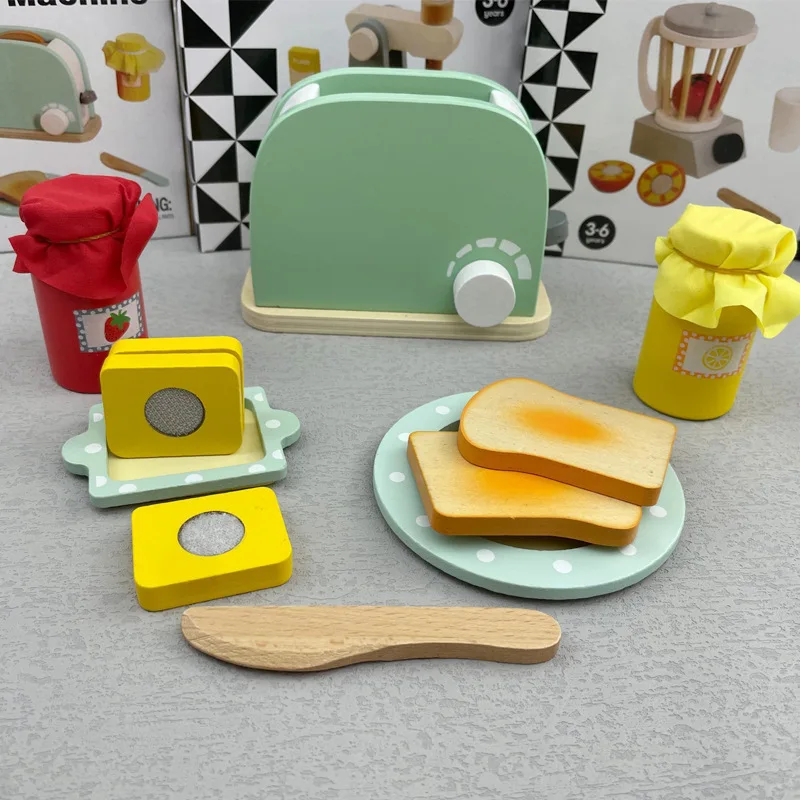 New Children Simulation Kitchen Set Wooden Mixer Breakfast Combination Afternoon Tea Early Education Chef Toy P604