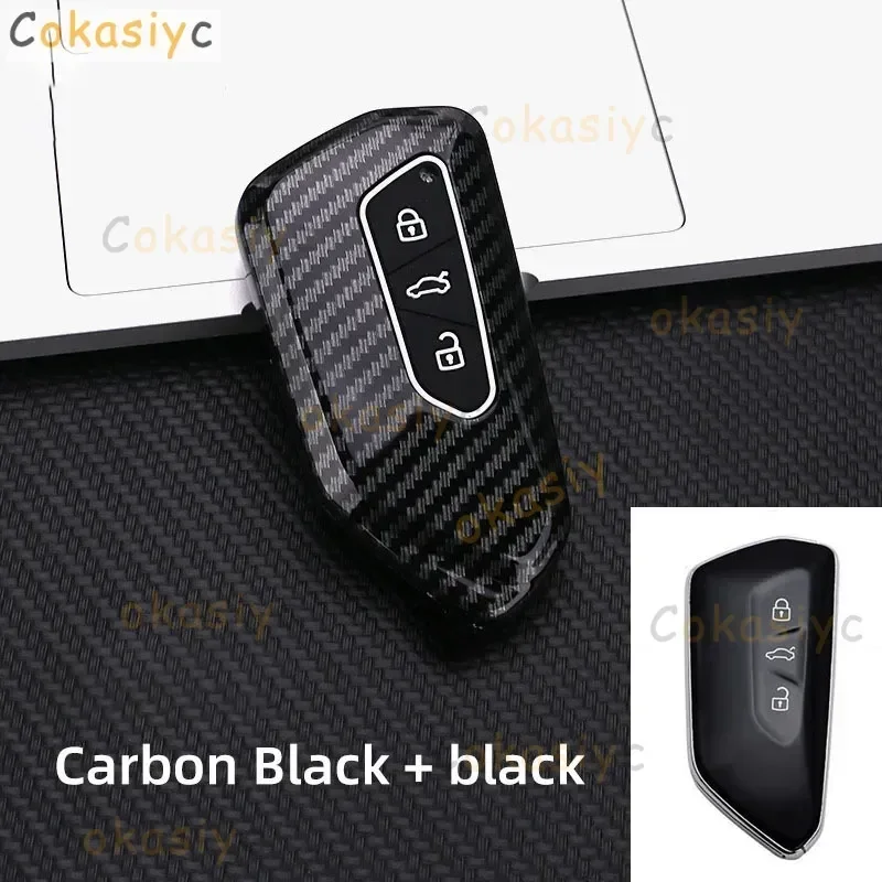 ABS Car Key Cover For VW Golf 8 Protective Shell For Skoda Octavia A8 MK4 Mk8 2020 2021 Seat Leon Mk4 Cupra Formentor Car Key
