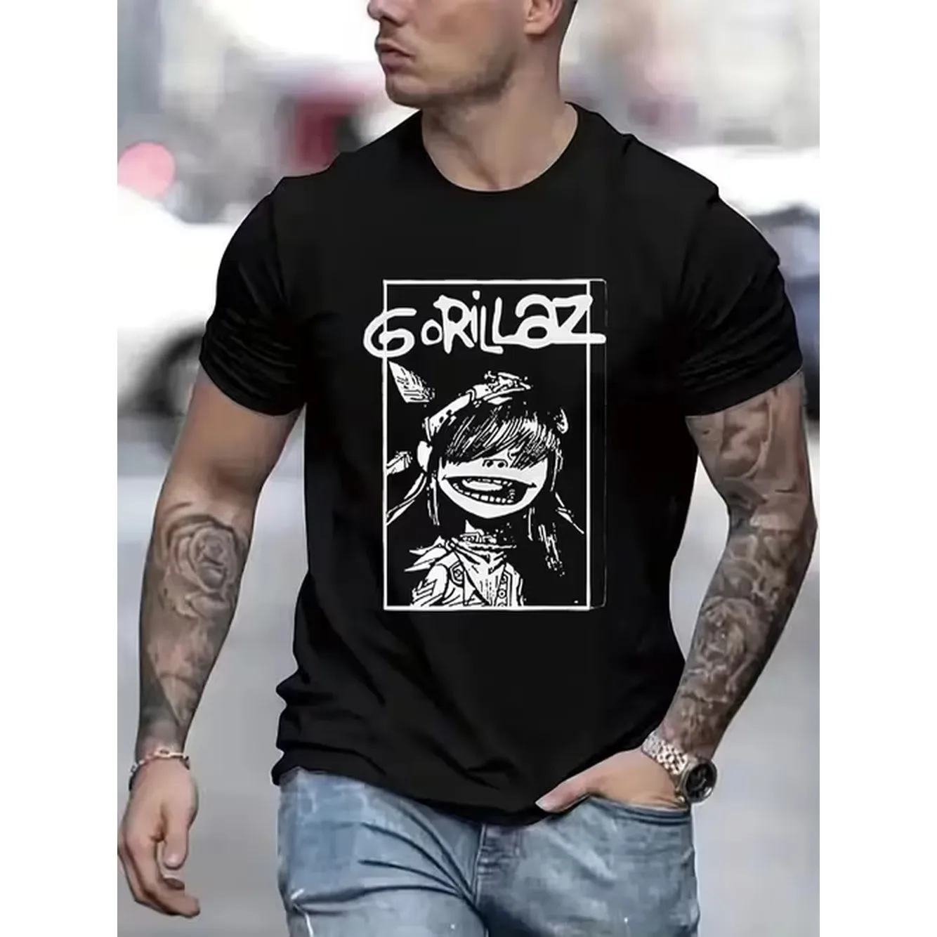 Mens Tshirt Comfortable Crew Neck Casual Cotton Soft Breathable Top Menswear Tshirt Streetwear Cotton Fabric Trendy Letter Print