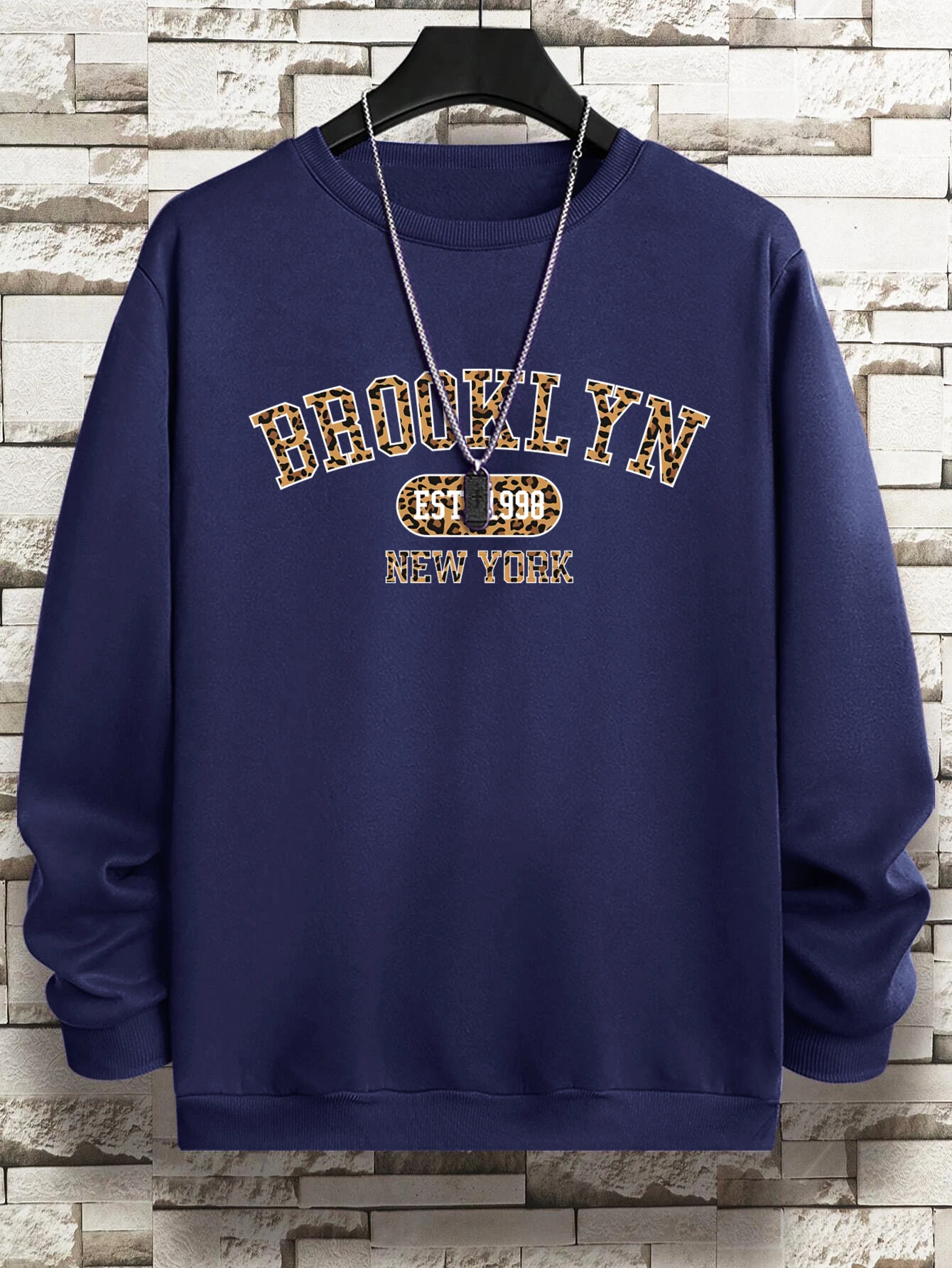 

Brooklyn New York Est.1998 Мужская толстовка с принтом, мягкий пуловер с круглым вырезом, осенний универсальный топ, повседневная флисовая винтажная одежда унисекс