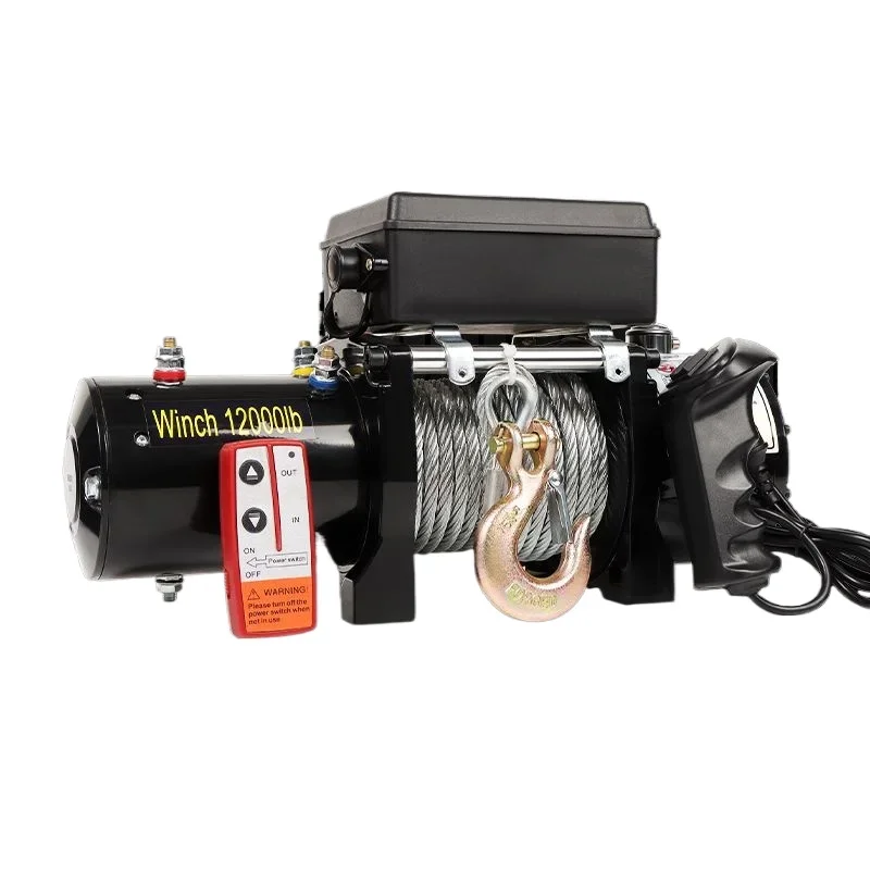 

Imported electric winch 12v vehicle-mounted small crane 24V wireless self-rescue car hoist