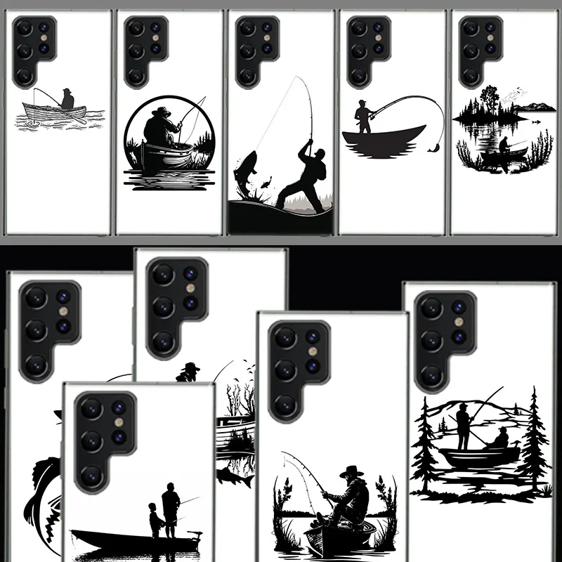 Fishing on a Fisherman's Boat Cover For Samsung Galaxy S21 S20 S23 FE S22 S24 Ultra Phone Case S10 S10E S8 S9 Plus S7 S6  Edge C