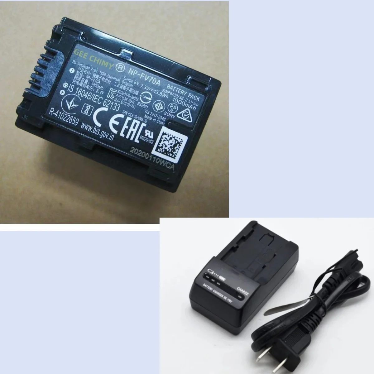 Original NP-FV70A FV70A 7.3V 1900mAh Camera Battery For Sony FV50A AX700 AX45 60 AX100E AXP55 EAX40 BC-TRV Battery Charger